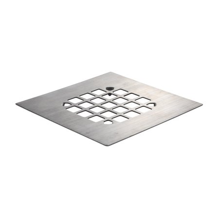 DANCO 4-1/4 in. Brushed Nickel Square Stainless Steel Drain Cover 9D00011045